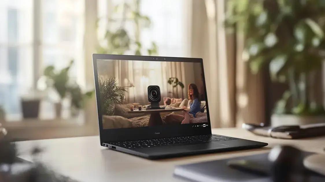 Notebook com boa webcam para videoconferências